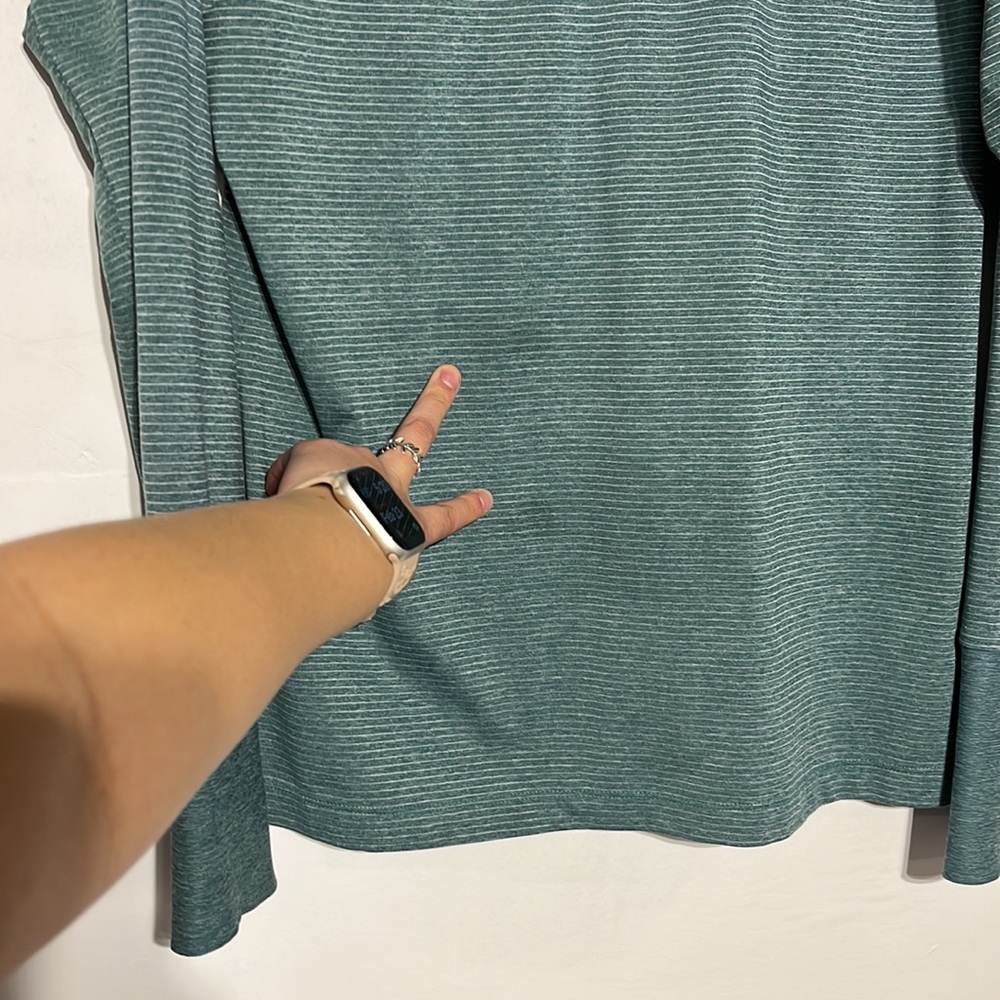 Eddie Bauer Green Striped Long Sleeve Lightweight Pullover Hoodie Size L - Picture 11 of 11